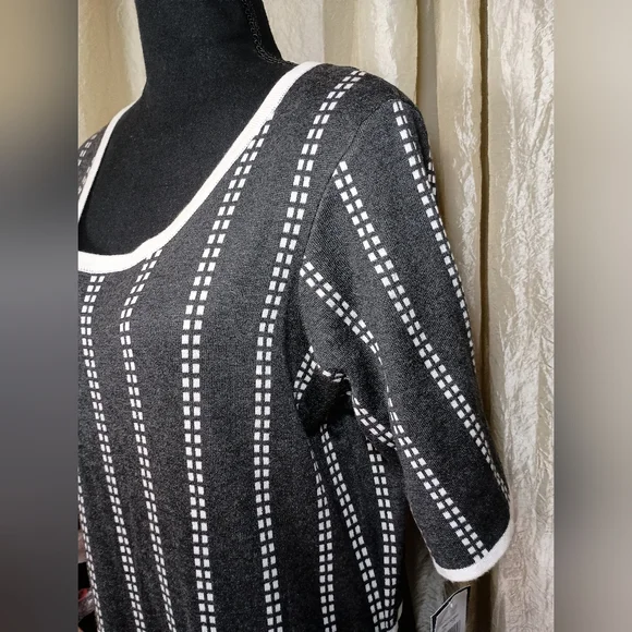 Gabby Skye Classic Knit Dress – Graphite/Ivory – Size 2X – NWT - Picture 5 of 11